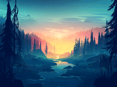 Small Memory 3d environment forest lake mountains unity