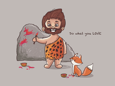 Do what you LOVE 2021 design do what you love early man fox illustraion love paint pebble rock