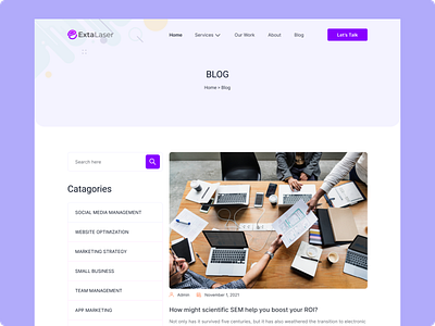 ExtaLaser - Digital Agency Blog page