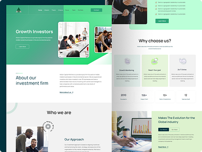 Private Equity Firm Homepage about us button finance footer home page investment landing page minimal modern slider tab ui ux venture