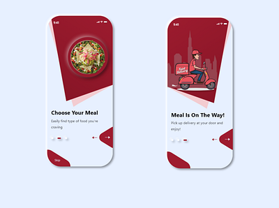 onboarding 1 2 animation app design food app graphicdesign illustration minimal mobile app design onboarding ui online store ui ux