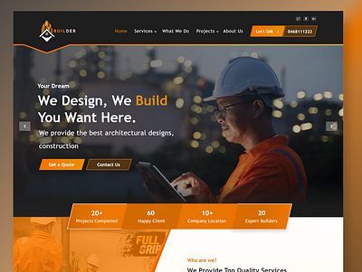 Builder animation builder construction design graphicdesign illustration ui ux web