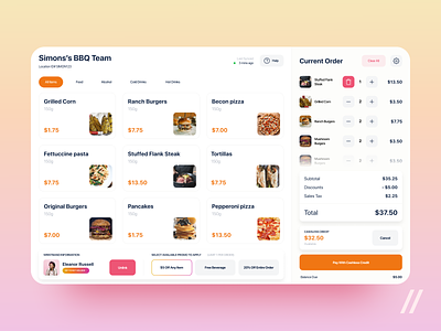 Point of Sale System Design app design drinks food goods menu mobile point of sale pos system purrweb react native sale startup tablet ui ux