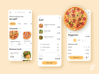 Food Delivery App UI/UX Design app cart delivery design food mobile mvp order pizza purrweb react native restaurant startup ui ux