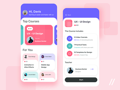 Online Courses App Design