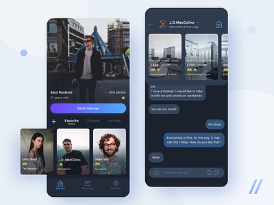 Accommodation App Design accomodation app booking chat design flat mobile mvp online purrweb react native real estate rental room startup ui ux