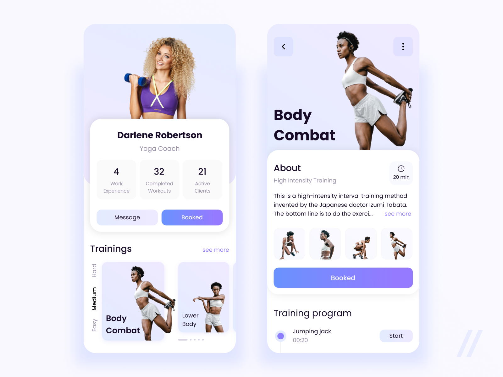 Fitness Trainer Profile by Purrweb UI/UX Agency on Dribbble