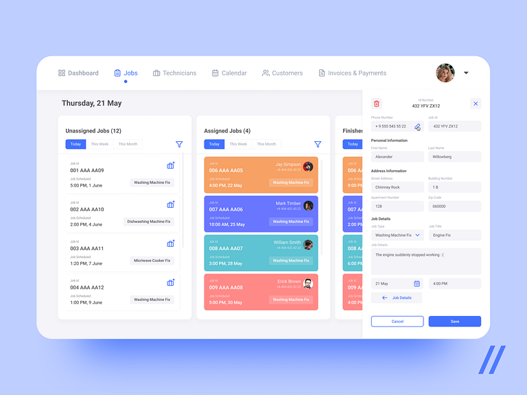 Repair Workshop Dashboard Platform by Purrweb UI/UX Agency on Dribbble