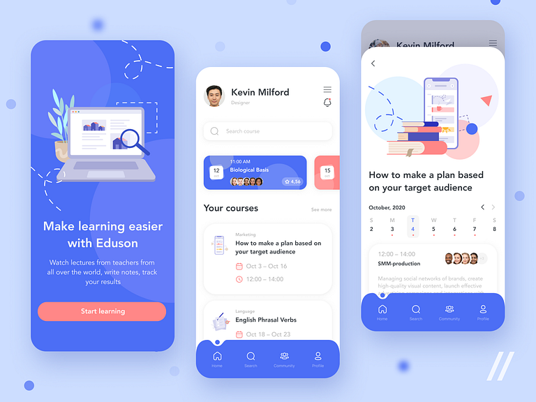 Student App Design by Purrweb UI/UX Agency on Dribbble