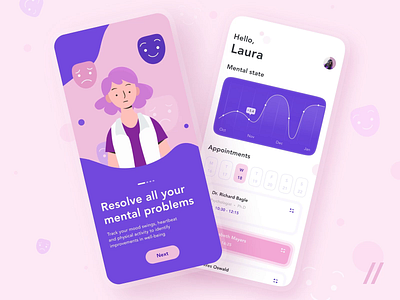 Mental Health App app appointment booking design ehealth health care healthcare healthcare app healthcareit mental health mentalhealth mhealth mobile mvp online psychology purrweb react native startup ui ux