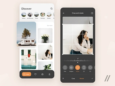 Photo Gallery App app categories design edit effects gallery image editing mobile mvp online photo photo editor photographer photography photoshop purrweb react native startup ui ux