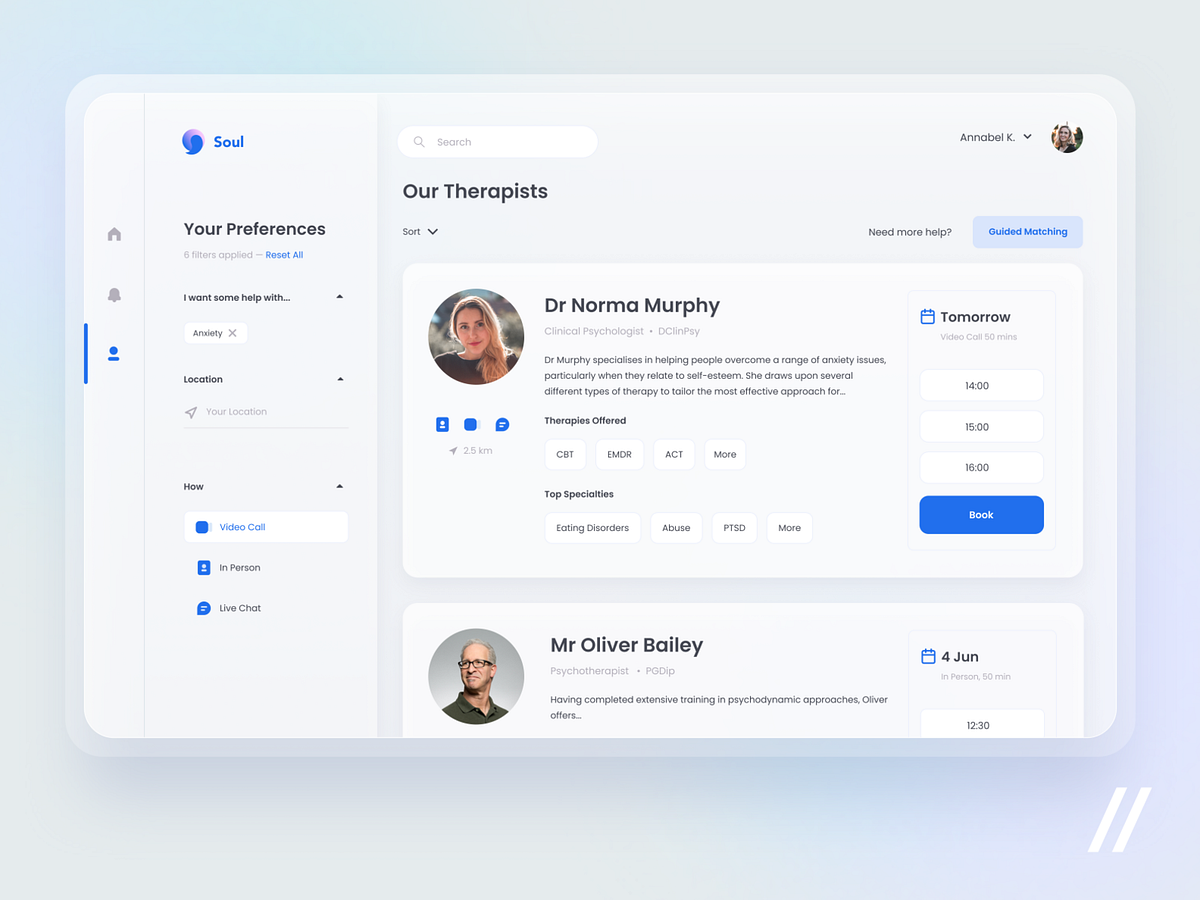 Mental Health Therapy Platform by Purrweb UI/UX Agency on Dribbble