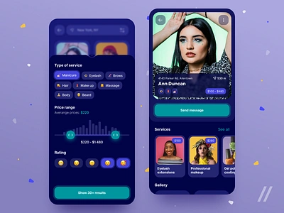 Beauty Services App app beauty design haircut makeup manicure marketplace massage mobile mvp online purrweb react native salon service startup style stylist ui ux