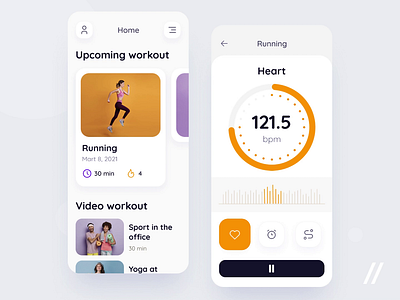 Fitness App animation app coach design excercise fitness health mobile mvp online purrweb react native running sport startup training ui ux wellness workout