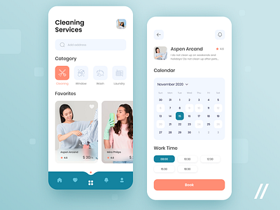 Cleaning App app booking calendar clean cleaning cleaning services cleaningup cleanup design marketplace mobile mvp online purrweb react native services startup tidy ui ux