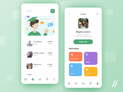Tutor App app design edtech education elearning illustration learn learning mobile mvp online purrweb react native school startup study tutor tutoring ui ux