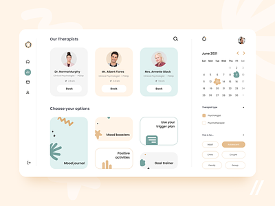 Mental Health Platform app dashboard design health care mental mental health mentalhealth mvp online platform psychology purrweb service startup therapy ui uiux user interface ux web