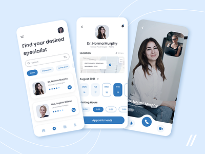 Telehealth App app booking conference design health care healthcare medical app mental health mobile mvp online psychology purrweb startup telehealth telemedicine therapy ui ux videocall