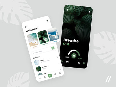 Meditation App app breath breathing design graphic design lifestyle meditation meditation app mindfulness mobile mvp online purrweb startup ui uiux user interface ux wellness yoga
