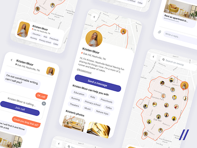 Tenant App app app design design house lifestyle map mobile mobile app design mvp neighborhood neighbour neighbourhood neighbours online purrweb startup tenant ui uiux ux