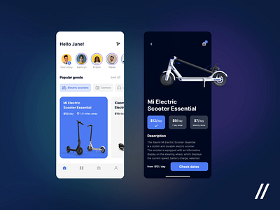 Rental Marketplace App animation app design marketplace marketplace app mobile mobile app mvp online platform purrweb react native rent rental rental app scooter startup stuff ui ux