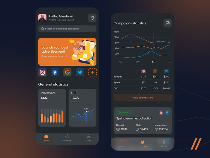 Statistics App by Purrweb UI/UX Agency on Dribbble