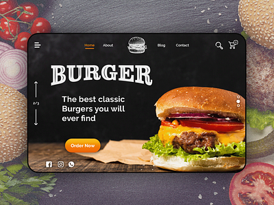 Burger Order Web Design application burger design ecommerce food graphic design logo ui uiux
