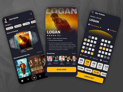 Movie Ticket Booking application booking design graphic design movie movie tickets ui uiux