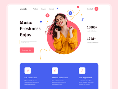 Musicly - Music App Landing page