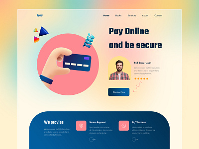 Epay - landing page header best website design epay landing page design online payment payment card payment landing page payment website user interface user interface design website website design