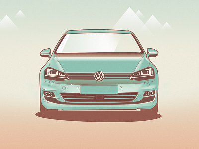 VW Golf 7 car illustration vector vw