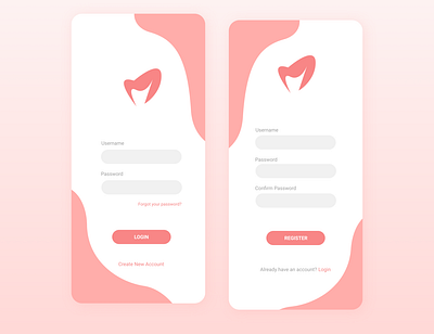 Login & Register | Hairdressing App UI Concept Design app branding design icon minimal typography ui ux vector