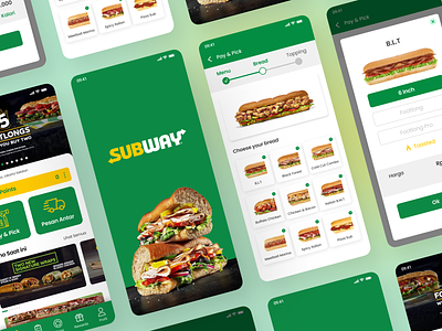 Subway app branding creative design figma homepage illustration landingpage logo subway ui uidesign uiux vector wordpress