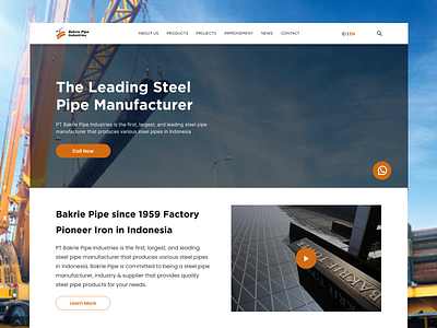 Bakrie Pipe app branding creative design figma illustration landingpage logo ui uiux vector wordpress