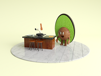Your breakfast tastes better with Avocadito 3d avocado characters graphic design kitchen render