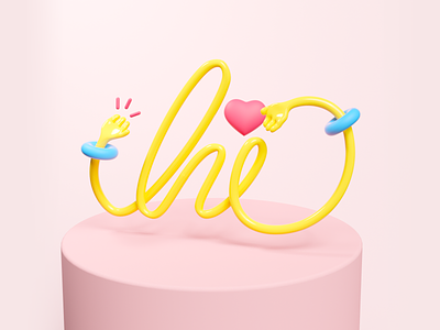 Hi everyone... 3d design illustration lettering letters type