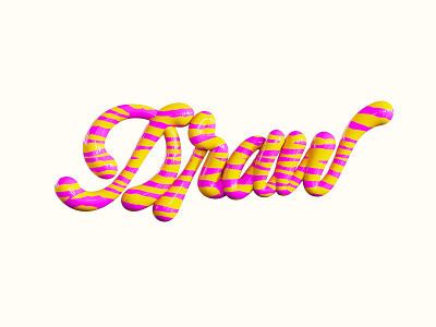 Draw animal print 3d c4d calligraphy lettering letters type