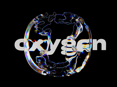 Oxygen 3d design lettering letters oxigen type xparticles