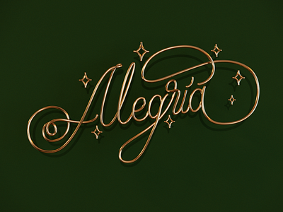 Alegría 3d c4d calligraphy design lettering type xmas