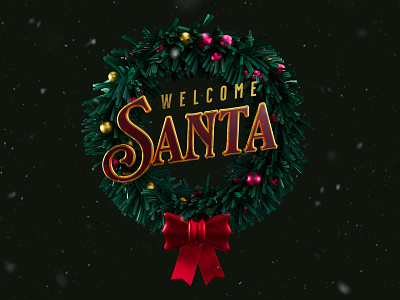 Santa is coming soon 3d calligraphy design lettering type xmas