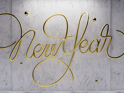 Happy New Year to everyone 3d design lettering type