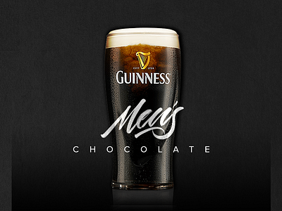 Men's Chocolate beer black guinness lettering type