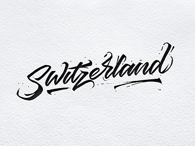 Switzerland calligraphy country lettering switzerland type