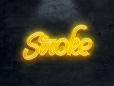 Stroke calligraphy illustrator lettering neon stroke