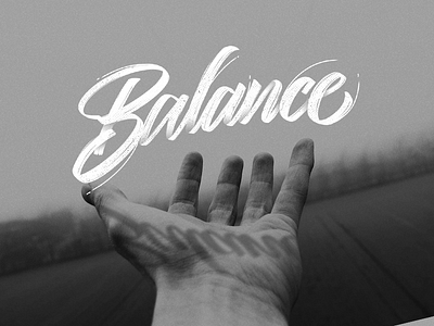 Balance balance calligraphy lettering type