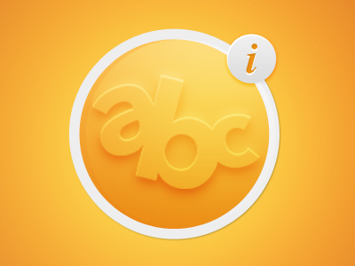 Plastic abc abc badge icon new yellow
