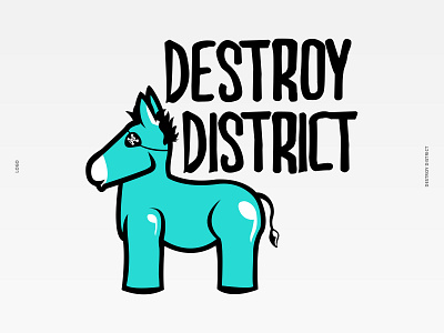 Logo for Destroy District branding design donkey flat graphic illustration inspiration logo logodesign logotype pirate streetwear typography vector