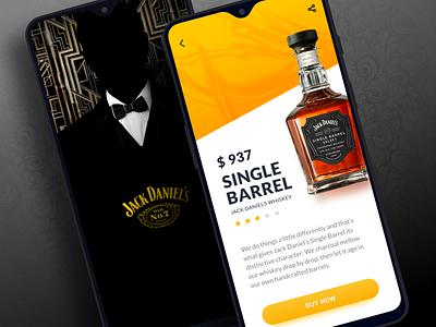 Jack Daniel's Android App android app beer brand branding card dailyui design illustration ios iphone iphone x jack daniels mobile app typography ui ux ux ui visual whiskey