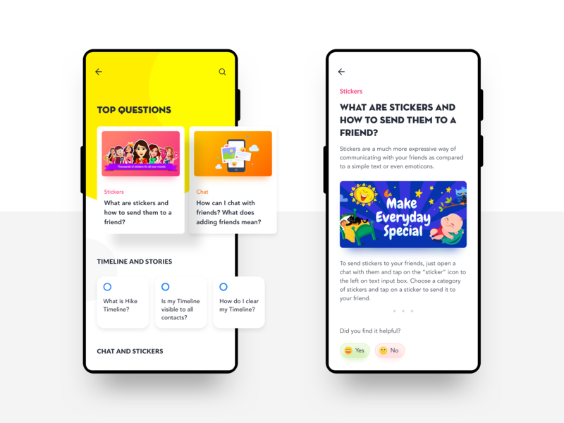 FAQ exploration for Hike Messenger android app card chat chat app design faq frequently asked questions hike indian interaction ios messenger simple clean interface sketch sticker typography ui ux visual