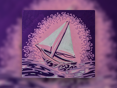 Boat drawn with Posca Markers boat drawing illustration markers posca purple sail waves
